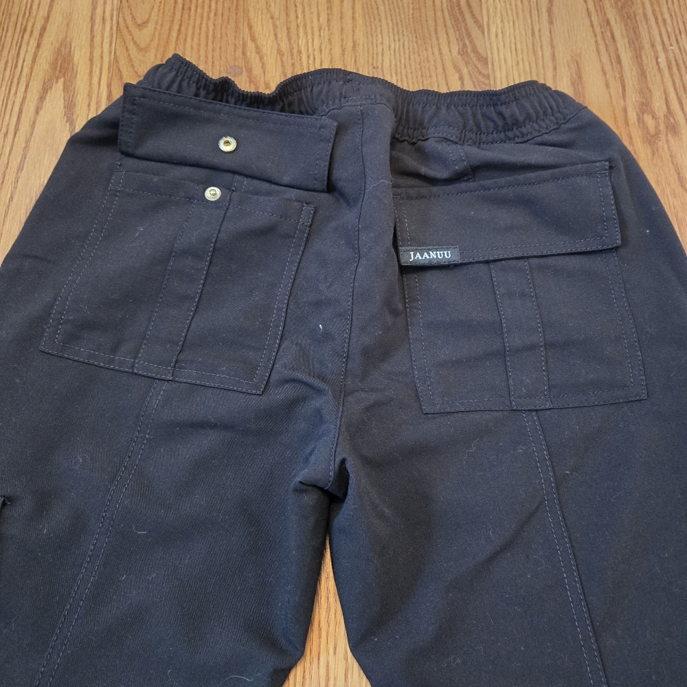 Jaanuu Black Scrub Pants Joggers Gold Zip Pockets Esthetician Nurse Scrubs XS - Picture 10 of 12